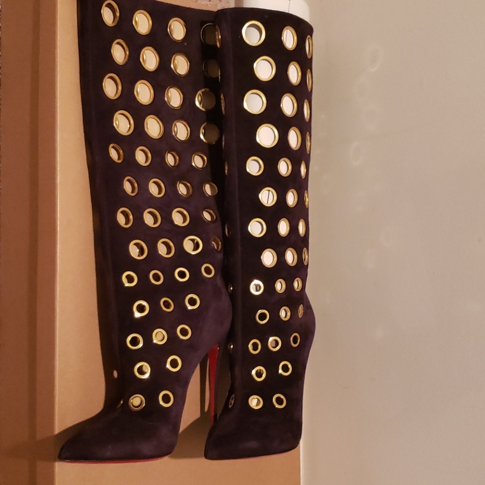 Brand New Christian Louboutin Grommet boots - Picture 1 of 6